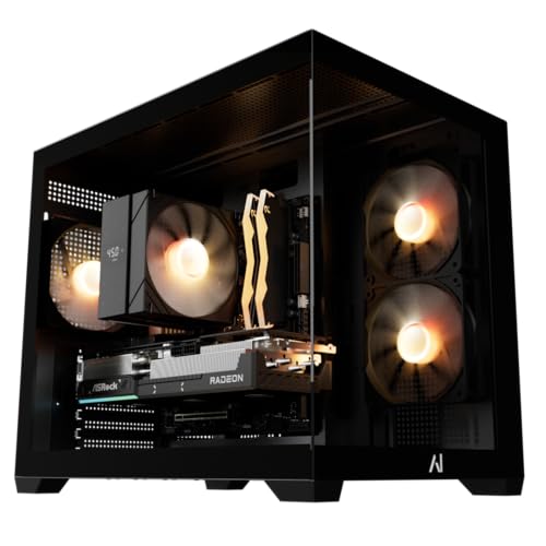 Andromeda Insights AMD Ultimate Budget Gaming PC - RX 9070 XT 16GB | Ryzen 5 9600X 3.9 GHz (5.4 GHz Turbo Boost) | 16GB DDR5 6000MHz | 1TB Gen4 SSD | 850W Gold | ARGB | Wi-Fi + BT | Win 11