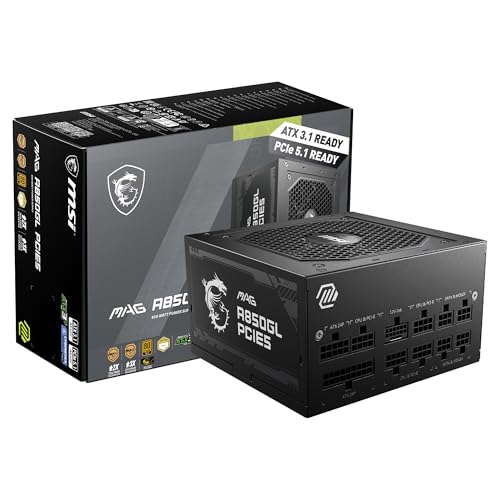 MSI MAG A850GL - 850W, 80+ Gold, ATX 3.1, fully modular