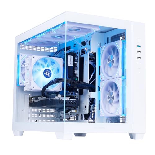 MLOONG Ryzen 5 5500 Gaming PC, GeForce RTX 5050 8GB, 32GB DDR4 RAM, 1TB NVMe SSD, 3.6GHz (4.2GHz Turbo), 650W Gold PSU, Wi-Fi, Windows 11 Home, White