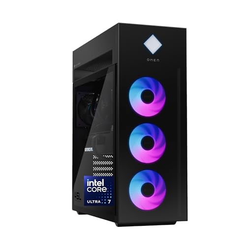 HP OMEN 45L Gaming Desktop, Intel Core Ultra 7 265K, 32 GB RAM, 1 TB SSD, NVIDIA GeForce RTX 5070 Ti, Windows 11 Pro, Microsoft Copilot, Tempered Glass, GT22-3060 (2025)