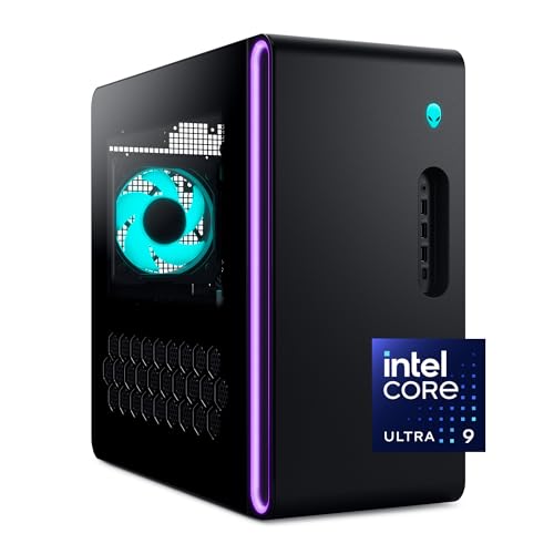 Alienware Aurora Gaming Desktop ACT1250 - Intel Core Ultra 9 285 Processor, Liquid Cooled, NVIDIA GeForce RTX 5080, 32GB DDR5 RAM, 1TB SSD, 1000W Platinum Rated PSU, Windows 11 Home - Clear Panel