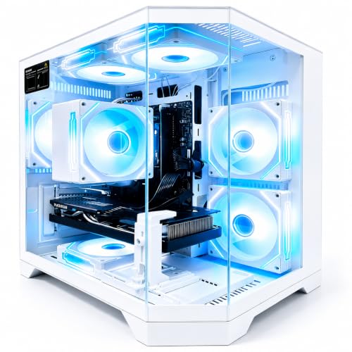 Qehi Gaming PC Desktop, Ryzen 7, RX 9060 XT 8GB GDDR6 | RGB Computer WiFi 6