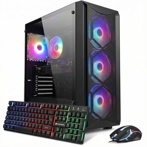 STGAubron Gaming PC Computer Desktop, Intel Core i7 8th Gen up to 4.1G, GeForce RTX 3050 6G, 16G DDR4, 512G SSD, WiFi 6, BT 5.2, RGB Fan x4, Windows 11 Home