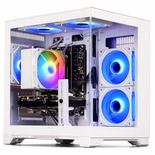 LXZ Gaming PC Desktop - Ryzen 5 5500 | GeForce RTX 3050 6GB | 16GB DDR4 | 512GB NVME SSD | DP/HDMI/DVI, Prebuilt Tower Computer for Gaming, Home and Office (White)