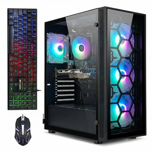 STGAubron Gaming PC Computer Desktop, Intel Core i7 up to 3.9G, GeForce RTX 2060 Super 8G, 32G Ram, 1TB SSD, WiFi 6, BT 5.0, RGB Fan x4, Windows 11 Home