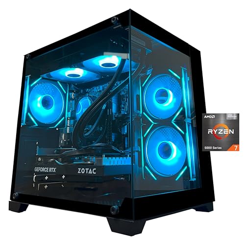 YAWYORE Gaming PC, AMD Ryzen 7 5700X, GeForce RTX 5060 Desktop Computer